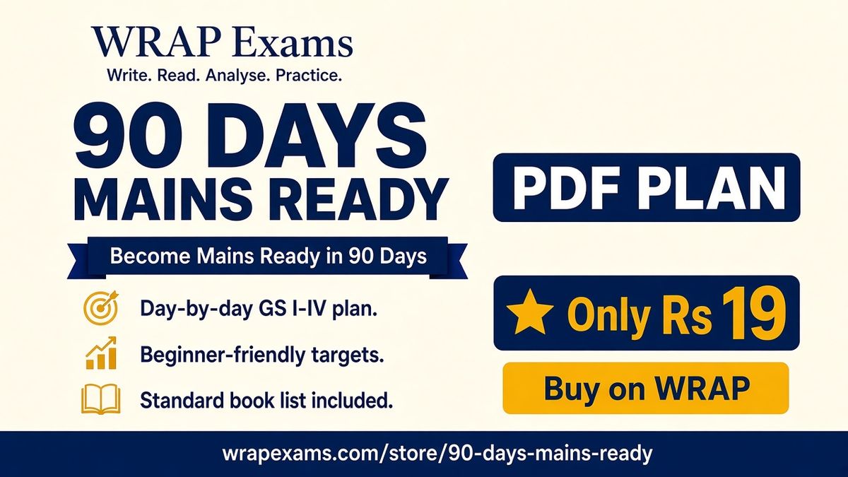 90 days mains ready — day-by-day GS I–IV plan for ₹19