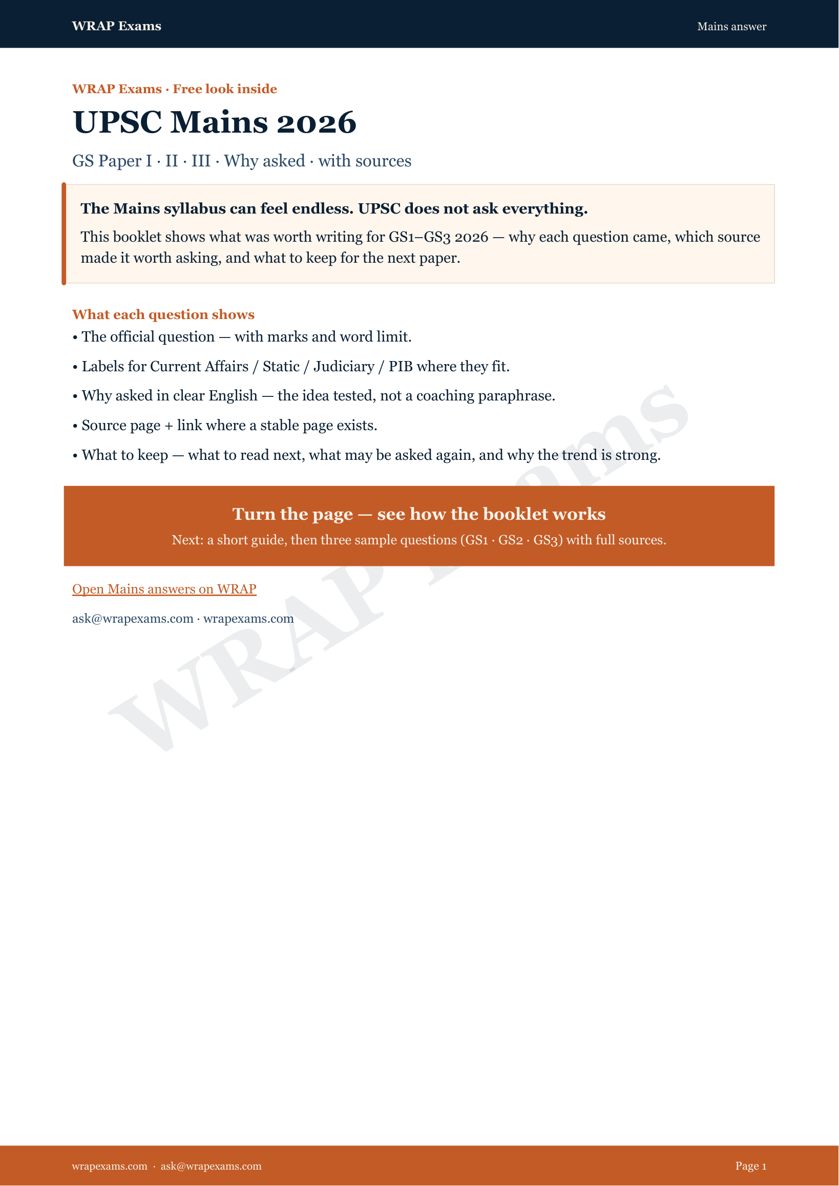 Why asked · UPSC Mains 2026 GS I–III — page 1