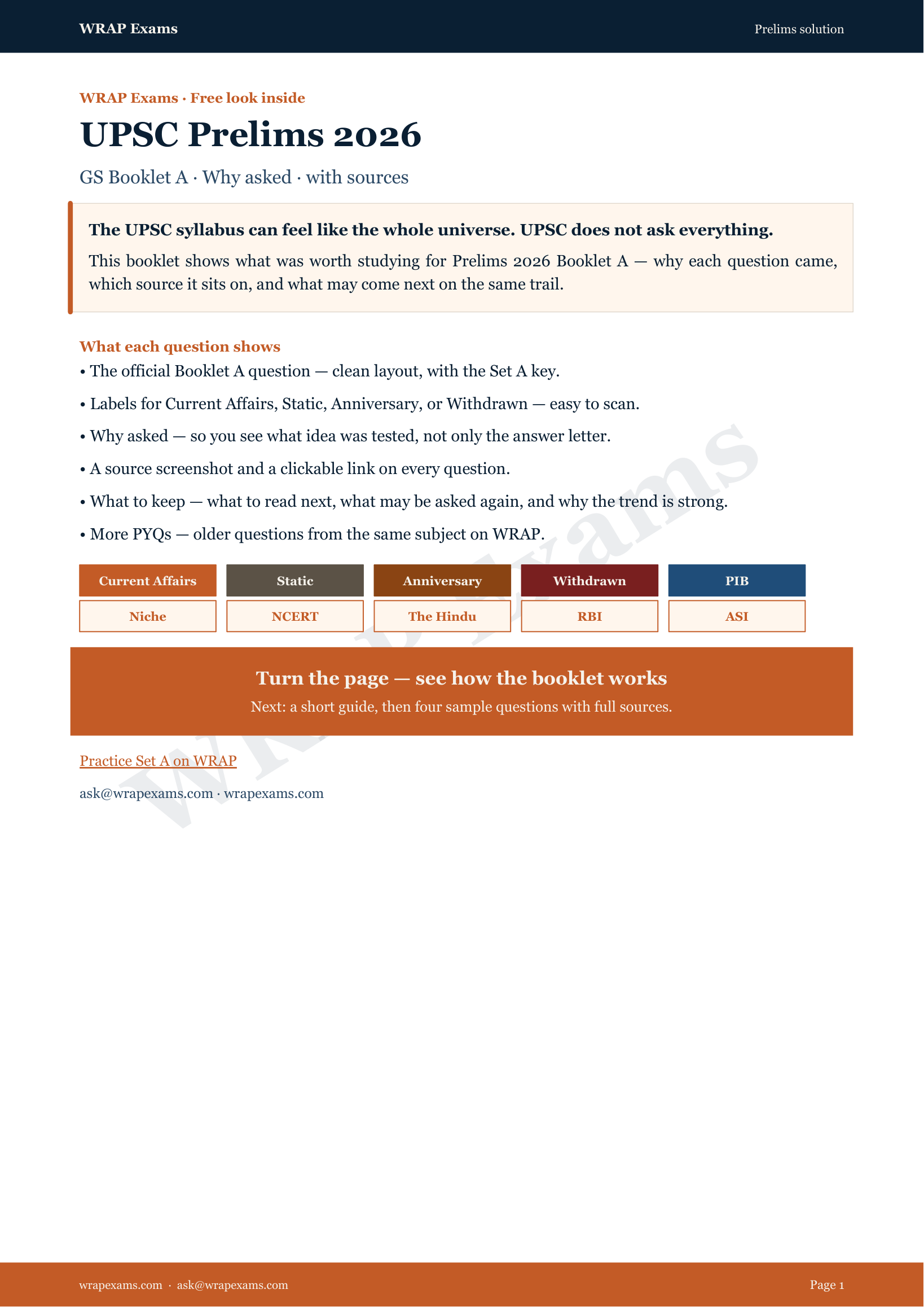 Why asked · UPSC Prelims 2026 GS Set A — page 1